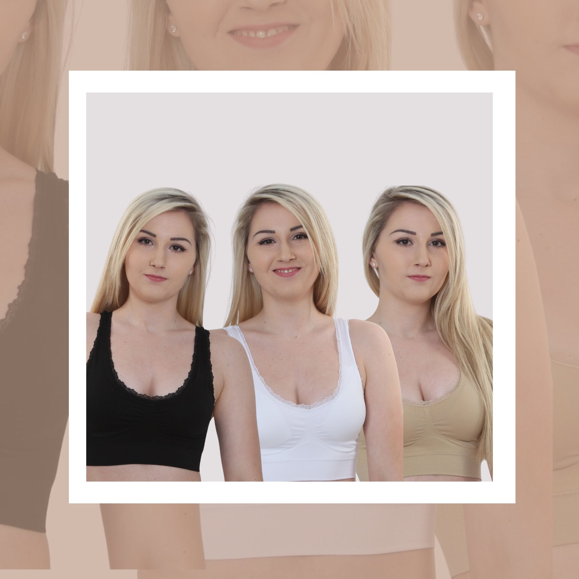 3 Pack Padded Lace Edge Variety - Classic - The Genie Bra