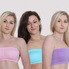 3 Pack Un-Padded Bandeau Variety - Pastels - The Genie Bra